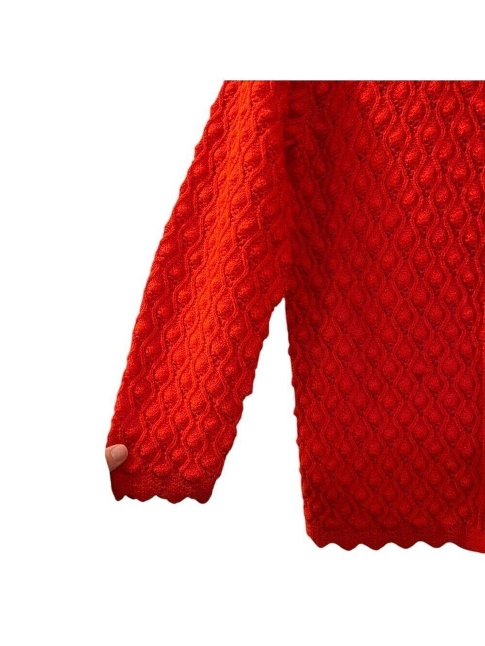 Vintage 60s Cuddle Knit Wintuk Women’s Red Orlon Acrylic Knit Cardigan Medium - Picture 5 of 6